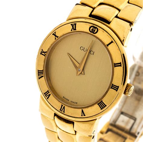 gold gucci ladies watch|gucci gold plated watch.